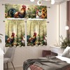 YUVAMAGIMO Sunflower Rooster 3-Piece Tier Curtains 36 Inch Long Country