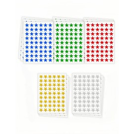 Bepisof 25Sheets 5Colors Colored Star Foil Stickers, Homeschool Supplies for Kids Reward Arts and Crafts