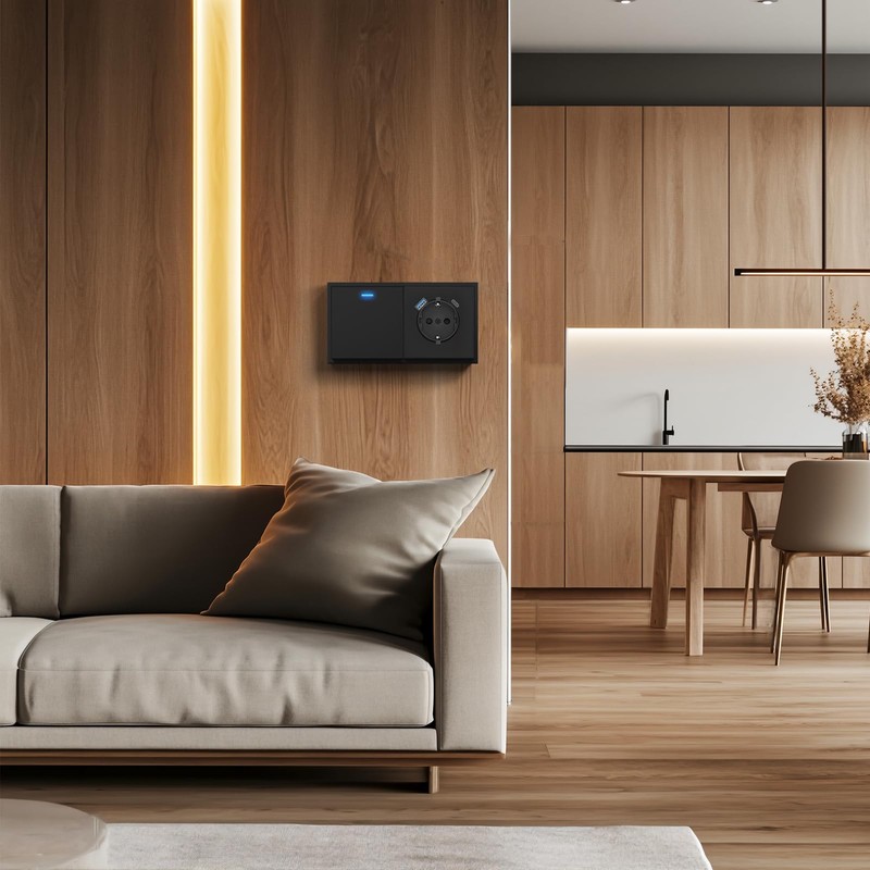 BSEED Light Switch with Socket USB C Matt, 20 W