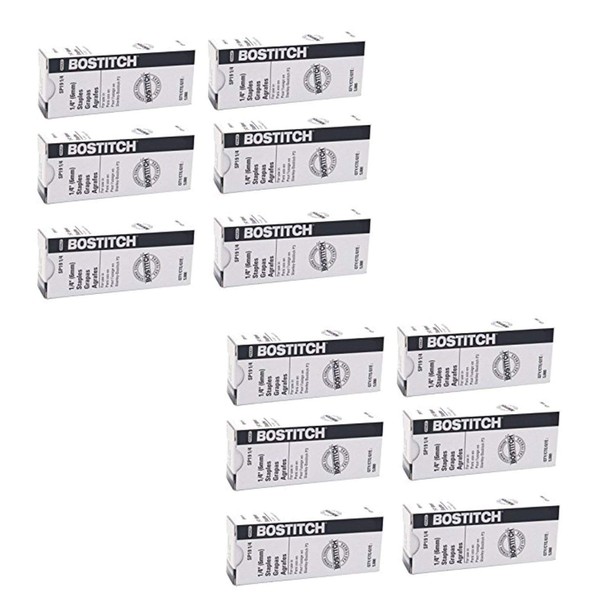 Bostitch Premium Staples for P3 Plier Stapler, 0.25-Inch Leg,12 Boxes