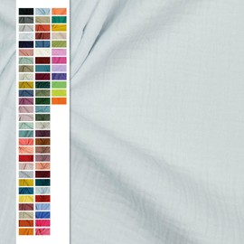 VmG-Store Double Gauze Muslin Fabric Tex Certified Plain Sold by the Metre Over 40 Colours 100% Cotton (004 I White, 200 x 135 cm)
