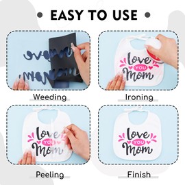 Tintnut Heat Transfer Vinyl Bundle with 12 Colors, 12" x 10" HTV Vinyl for Cricut,Iron on Vinyl for T-Shirts