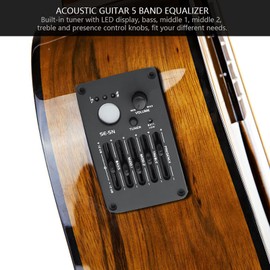 QANYEGN 5 Band Guitar Equalizer, Guitar Pickup Equalizer, Acoustic Guitars Pickup Tuner for Small Shows, Party