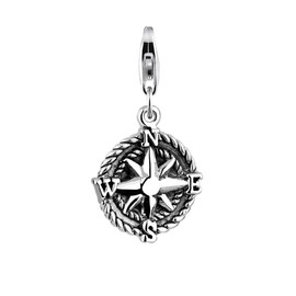 Nenalina Charm Windrose Pendant, for All Brands of Charm Bracelets and Necklaces, Made of 925 Sterling Silver, 713146-000