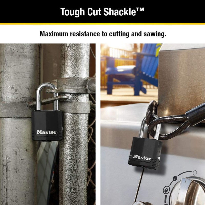 Master Lock Black Magnum Keyed-Alike Padlocks with All-Weather Cover, Outdoor