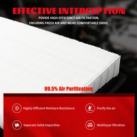 YxpBrake 2PCS Cabin Air Filter, CF11854 Replacement for Nissan Qashqai 2017 2018 2019 2020 2021 2022, Nissan Rogue 2014-2020, Nissan Rogue Sport 2017-2020