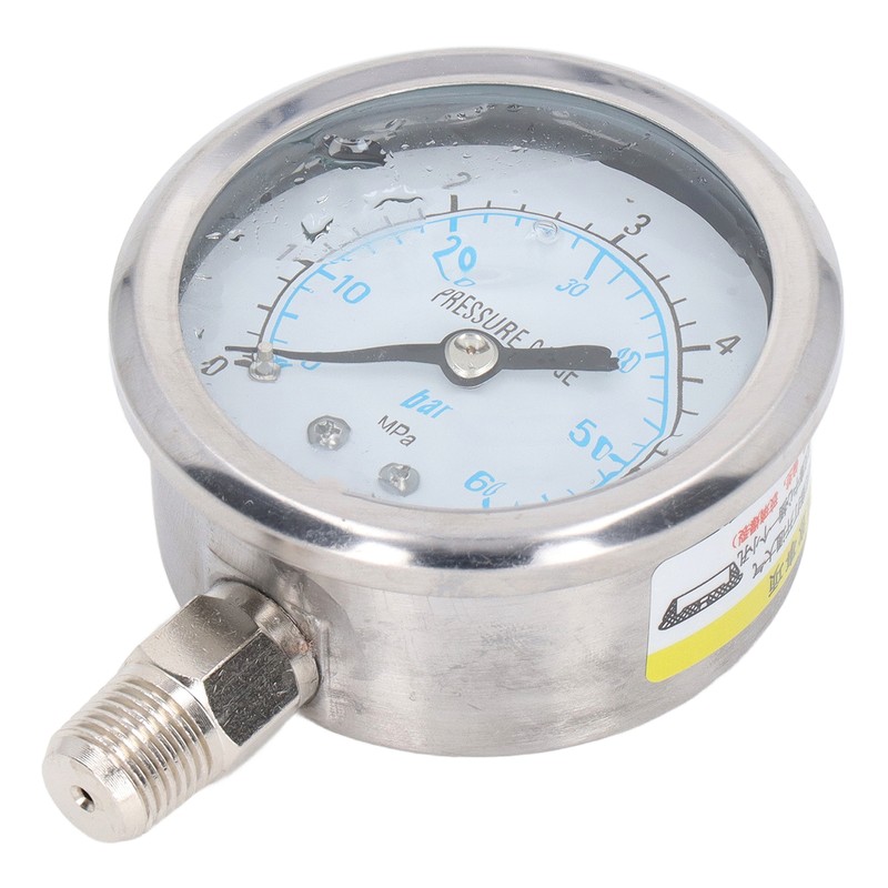 Pressure Gauge Stainless Steel Vibration Resistant Oil Manometer 1/4in NPT