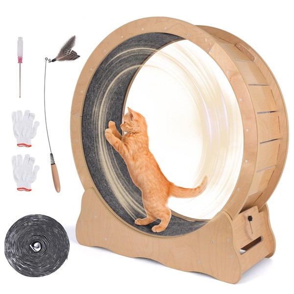 Doppy Cat Exercise Wheel 39.37'' Cat Treadmill for Indoor Cats