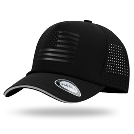 Yseoul Oversize XL XXL American Flag Trucker Hat - USA Baseball Cap - Large Breathable Mesh Snapback Hats for Men Big Heads Black