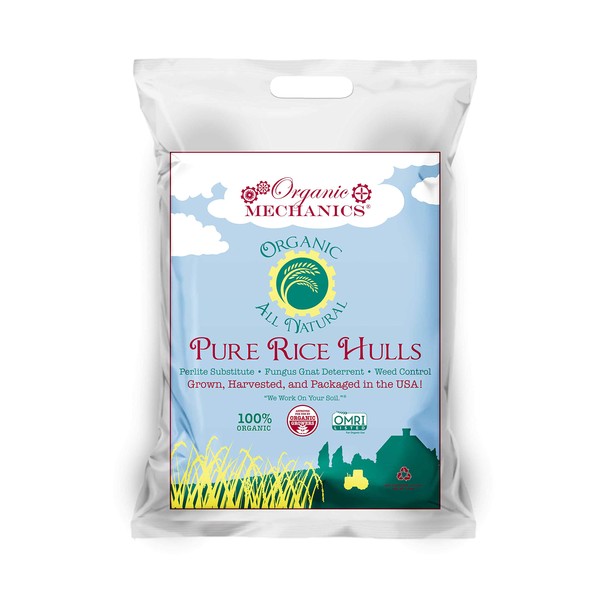 Organic Mechanics Pure Rice Hulls, 2 Cubic Foot - A