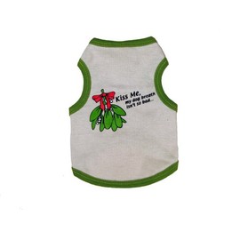 Kyjen Holiday Kiss Me, My Dog Breath Isn't So Bad Sassy T-Shirt - X-Small