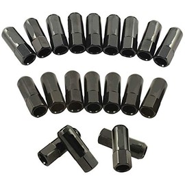 Black 20PCS M14X1.5 60MM Extended Forged Aluminum Wheel Rim Tuner Racing Lug Nut