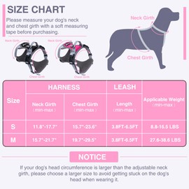 Escape Proof Dog Harness for Small Dogs with Handle, Adjustable Soft Padding No Pull Vest Harness with Leash Included