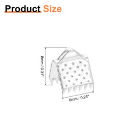 sourcing map 280Pcs Ribbon Crimp Clamp Ends, 6mm Bookmark Pinch Crimp Ends, Cord Ends Fasteners Clasp Crimp Ends for DIY Bracelet Necklace Jewelry Making, Silver