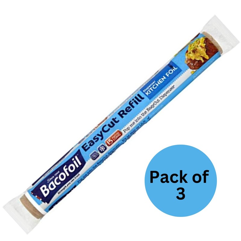 3 x EasyCut Foil Refill Rolls Tear & Heat-Resistant |