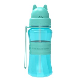 Sigdio Water Bottle for Kids 1 2 3 4 5 Years Old with Straw BPA Free Water Bottle from 1 Year for Home, Nursery and Outdoor Activities (Light Blue)