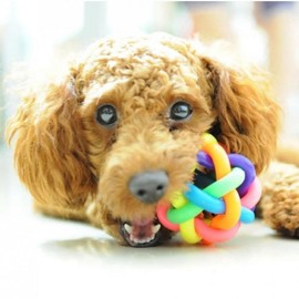 Colorful Pet Chew Ball Dog Toy with Bell - Perfect for Nose Work BL05582 100ea