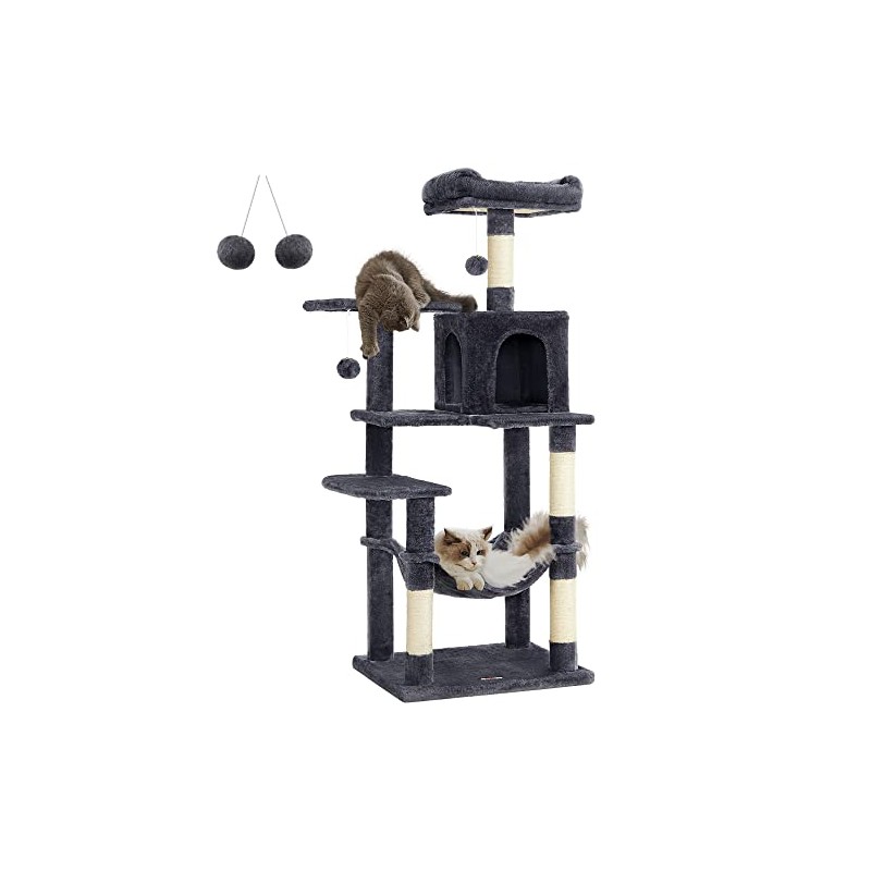 Feandrea Árbol para Gatos, Altura 137.7 cm, 4 Postes, 2