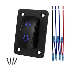 12V DC Motor Polarity Reversing Switch DPDT Momentary Rocker Switch Panel with Pigtail Wire Up Down Switch for Car Boat RV 12V/20A 24V/10A Waterproof IP68