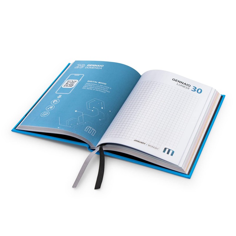 Pigna Diary Agenda Monochrome Mood 2022/2023 Matt Black