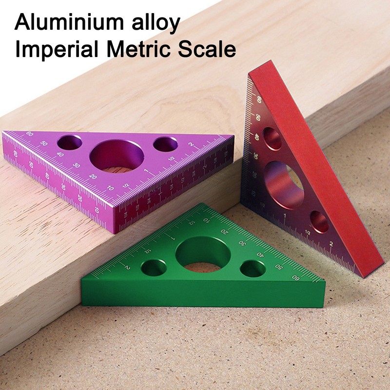3in Right Angle Measure Ruler Thick Aluminum Alloy 45 Degree