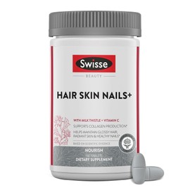Swisse Biotin Hair Skin and Nails Supplement for Women & Men |5 Months Supply| Milk Thistle, Biotin, Vitamin C, Zinc & Iron| Supports Hair Growth &Collagen Production |Collagen Supplement| 150 Tablets