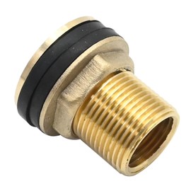 MDEOOSKY 3Pcs Threaded Water Tank Connector with Rubber Ring Brass Bulkhead Connector Fitting 3/8" Female 1/2" Male