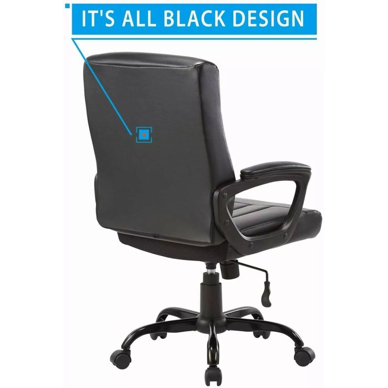 CLATINA Mid Back Leather Office Executive Chair Lumbar Support Padded