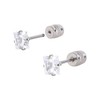 JMFENFA G23 Titanium Screw Back Cubic Zirconia Stud Earrings for
