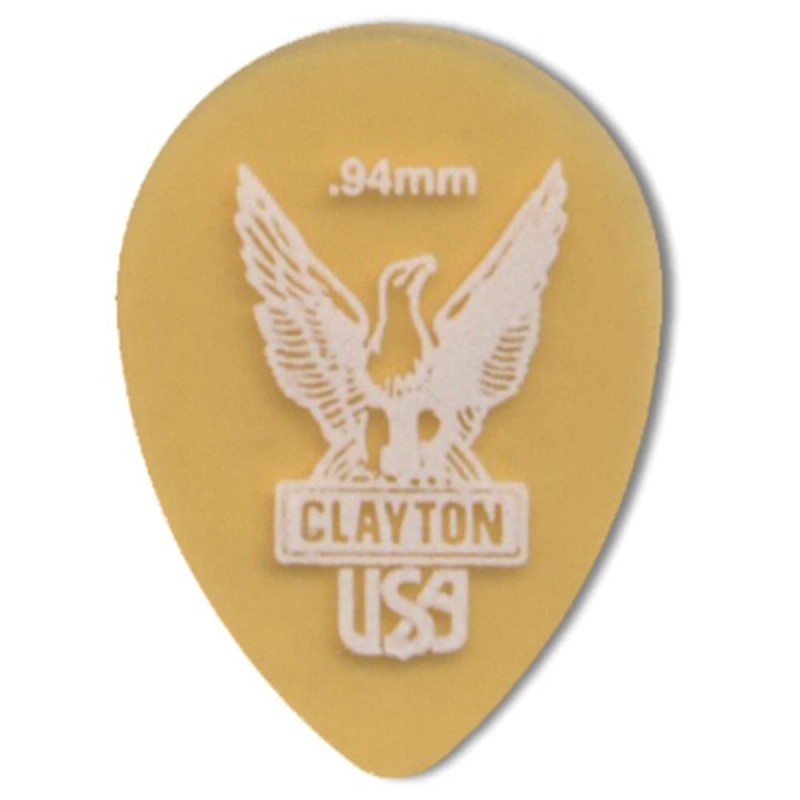 Clayton Ultem Gold Small Teardrop Guitar Picks - .94mm 3