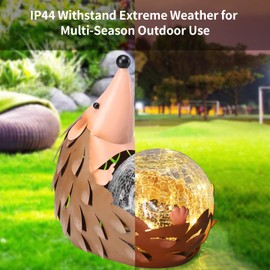 MUMTOP Solar Lantern - Solar Lights Outdoor Waterproof, Hedgehog Solar Lanterns Yard Decorations, Decorative Lantern Tabletop Ornaments for Garden Decor