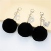 Czsycdsf Crystal Initial Letter A-Z Puff Fur Ball Keychain, Black