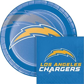 Los Angeles Chargers Paper Plate and Napkin Party Kit, 48 ct