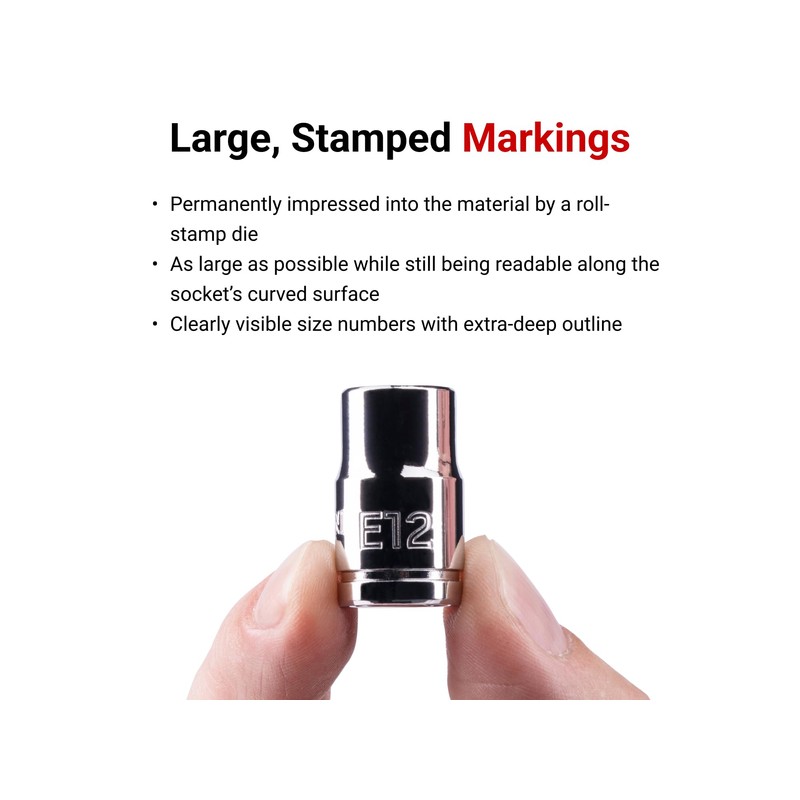 TEKTON 3/8 Inch Drive External Star Socket Set with Rail,