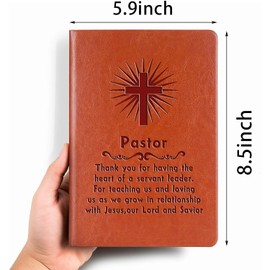 Pastor Appreciation Gifts Leather Notebook Pastor Father Day Gift for Religious Congregation Church Pastors Youth Pastor Anniversary Birthday (Pastor)