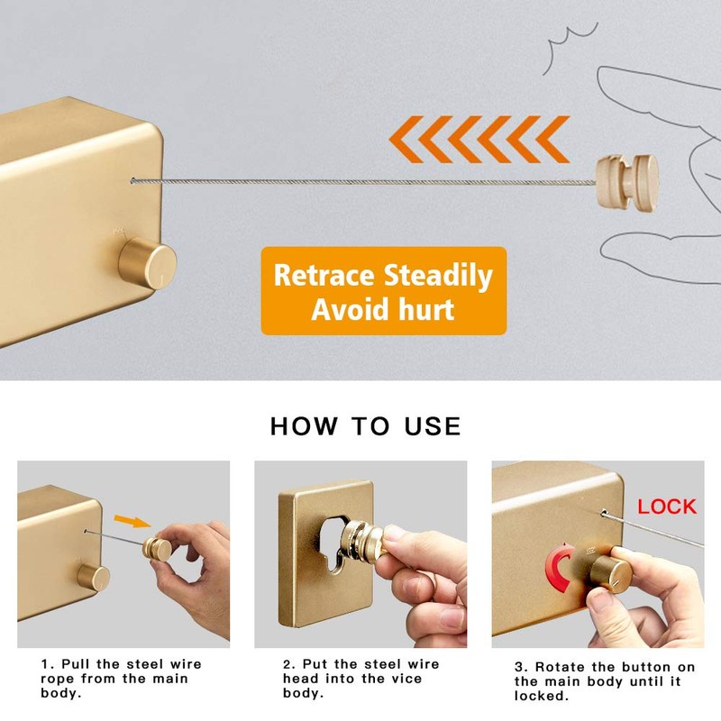 BESy Retractable Clothesline ABS case+Aluminum Dryer with Adjustable Stainless Steel