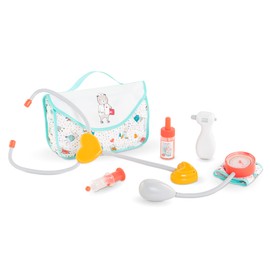 Corolle Large Doctor Set, 6 Pieces, Blood Pressure Monitor, Syringe, Stethoscope with Function, for All 30-42 cm Dolls, from 18 Months