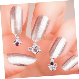 Baluue 24pcs Nail Charms and Pendants Nail Piercing Tool for Art Lightweight and Portable Manicure Accessories for Home Salon Use