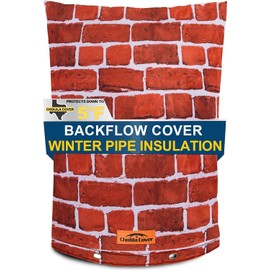 Cholila Cover Backflow Preventer Cover Insulated (5˚F) - 18" W x 34" H Backflow Cover for Winter Pipe Freeze Protection - Sprinkler Covers for Outside - Double Wall Insulation Cover Brick Red