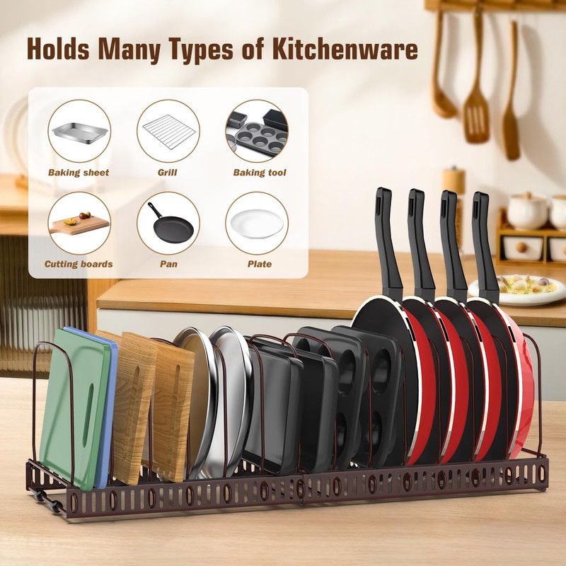 Housolution Cutting Board Organizer Rack, Expandable Baking Tray and Cookie