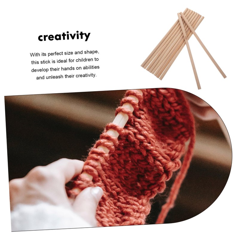COHEALI DIY Wood Stick Kit 40cm Wooden Craft Stick Assortment