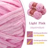LUNARM Chenille Yarn for Crocheting Knitting, 3 Skein 263 Yard