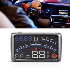 Ejoyous Head Up Car Display, 5.5 inch Screen Universal Digital Speedmeter Car HUD Display with Engine RPM Water Temperature Voltage Fuel Consumption Safety Alarm