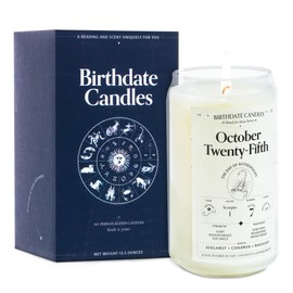 Birthdate Candles, October 25 - Scorpio Zodiac Scented Candles Birthday Gift - Bergamot, Cinnamon & Mahogany Scent - All-Natural Soy & Coconut Wax, 60-80 Hour Burn Time - Made in USA