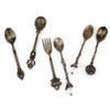 6 Pcs/Set Vintage Carved Coffee Spoons Teaspoons Retro Zinc Alloy