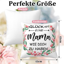 COCHIE Muttertagsgeschenk Geschenke für Mama Beste Mama Geschenk Geburtstagsgeschenk für Mama Personalisiert Kissenbezug 45x45cm Geschenkideen für die Mutter