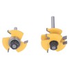 2Pcs Tongue and Groove Cutter 3 Teeth 1/4inch Shank T