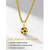 Soccer Pendant Necklace, Fashion Sport Jewelry for Women Men Lucky
