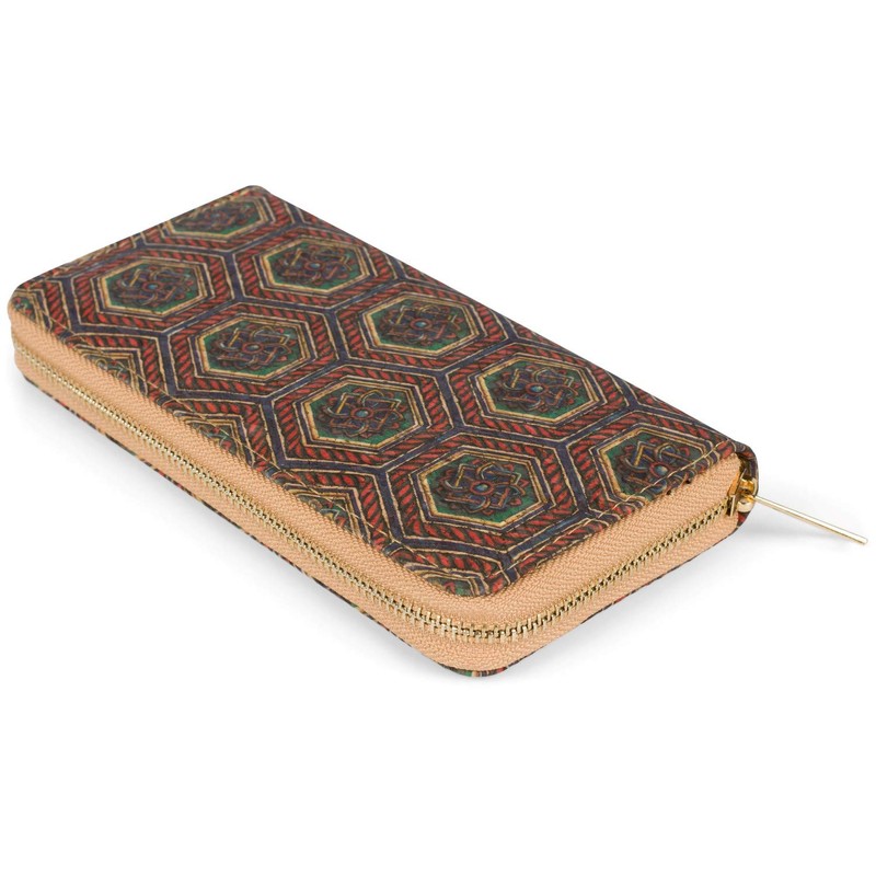 styleBREAKER 02040138 Women's Cork Purse with Colourful Pattern Print in