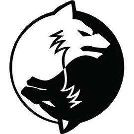 ÚLFHÉÐNAR Viking Nordic Symbol Yin Yang Wolf Sticker Black White Decal Sign Car Automotive Window Truck Motorcycle Biker Van Water Bottle Laptop Helmet Har hat Luggage Gift